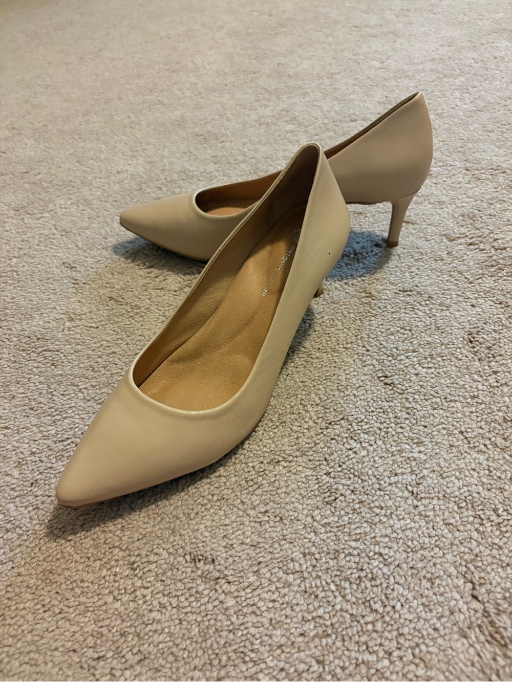 ANTONIO MELANI Pointed-Toe Beige Pumps